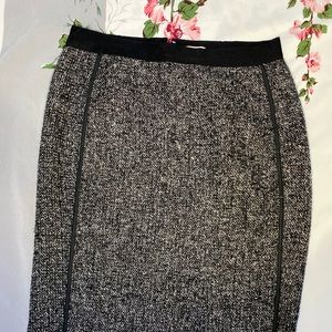 B&W Shimmer Tweed Pencil Skirt